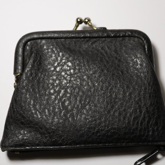 Women's Classic Traditions Kiss Lock Leather Coin Purse Wallet Clutch - Picture 2 of 6